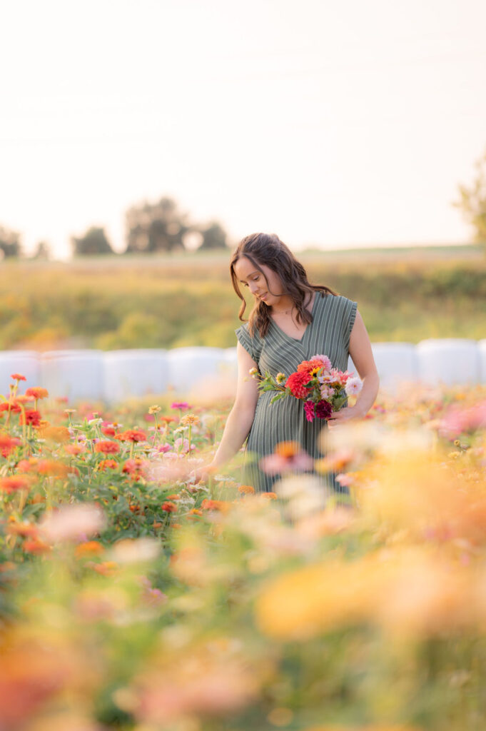 An outdoor lifestyle shoot at heritage Blooms U-Pick in Norwood, Ontario